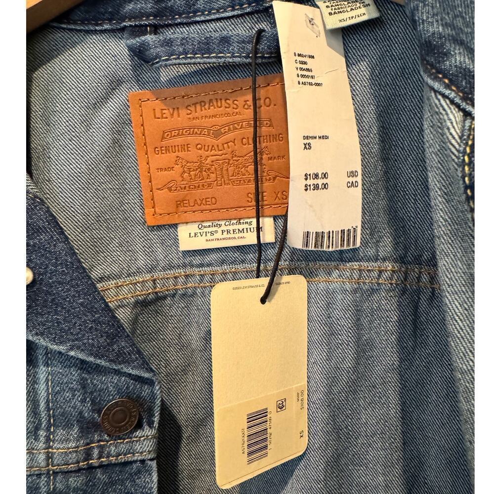 NWT Levi's Premium Relaxed Fit Trucker Jacket Size XS - Picture 8 of 11